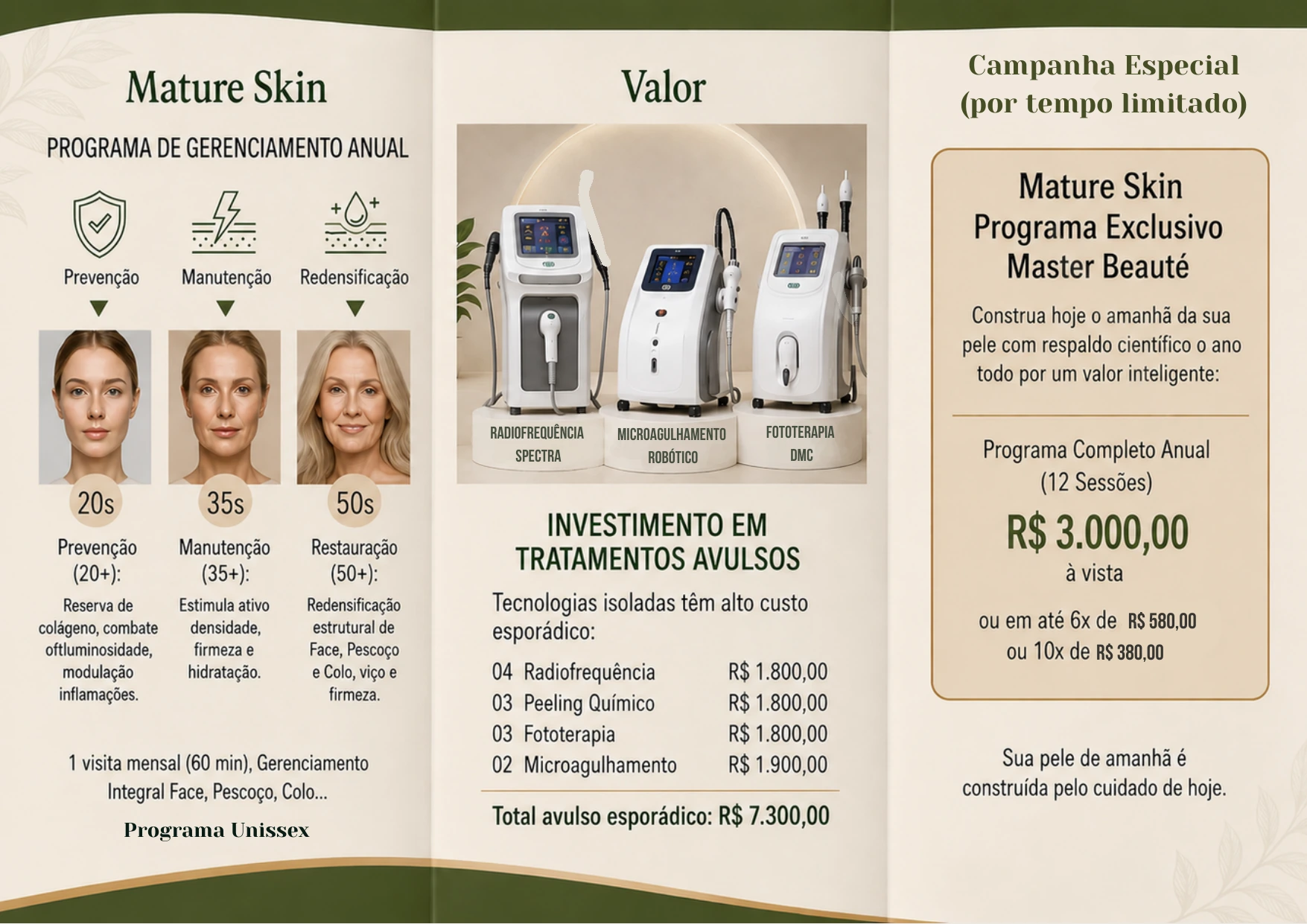Mature Skin — Gerenciamento de Pele Anual da Master Beauté
